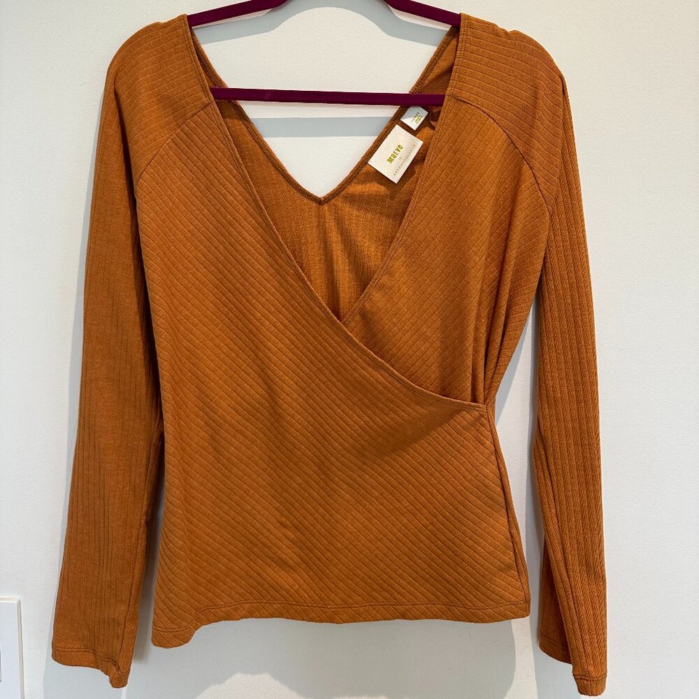 Maeve Anthropologie Ribbed V-Neck Top